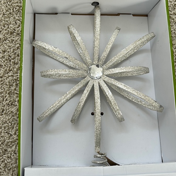 New Silver Glitter Christmas Tree Topper - Picture 1 of 2